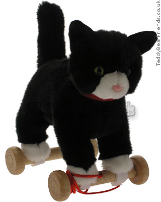 Hermann Teddy Collection Soft Toys Cat on Wheels