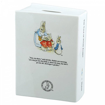 Back view of Tale of Peter Rabbit Money Box