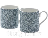 Roy Kirkham Nina Campbell Handblock Coffee Mugs